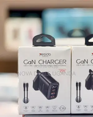 Yesido 25W Gan Charger 3 Port With C to iPhone Cable
