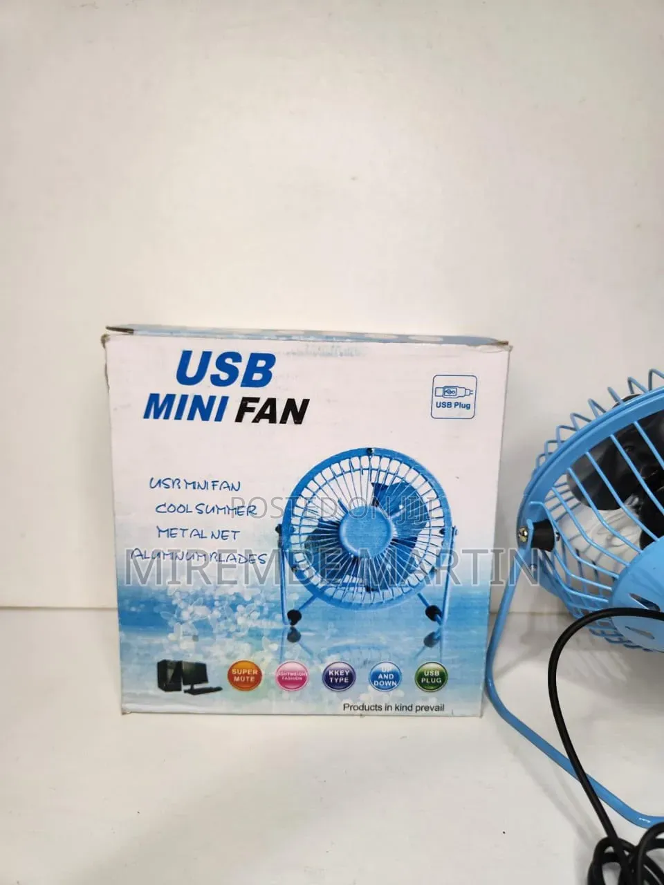 Mini Metal 4" USB Desk Fans - USB Powered Quiet With Free Angle