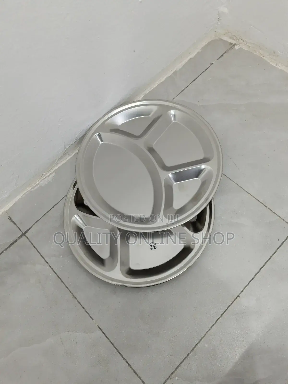 Partitioned Stainless Dinner Plates Dinner Plates 12pcs