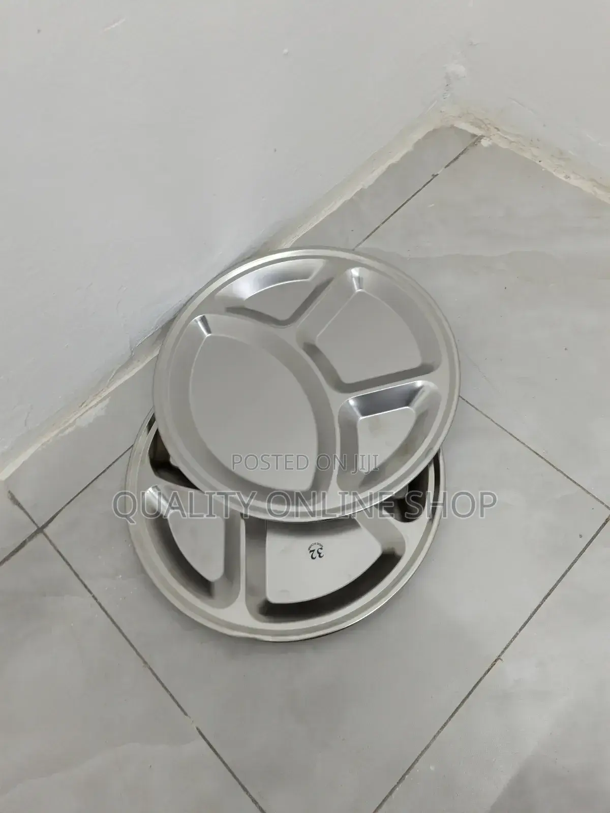 Partitioned Stainless Dinner Plates Dinner Plates 12pcs