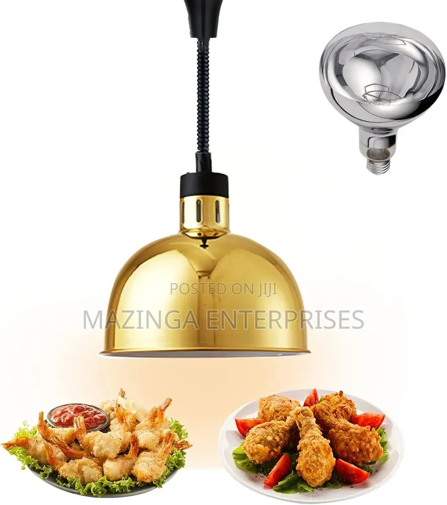 Gold Commercial Retractable Food Warmer Heat Lamp