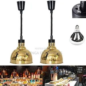 Gold Commercial Retractable Food Warmer Heat Lamp