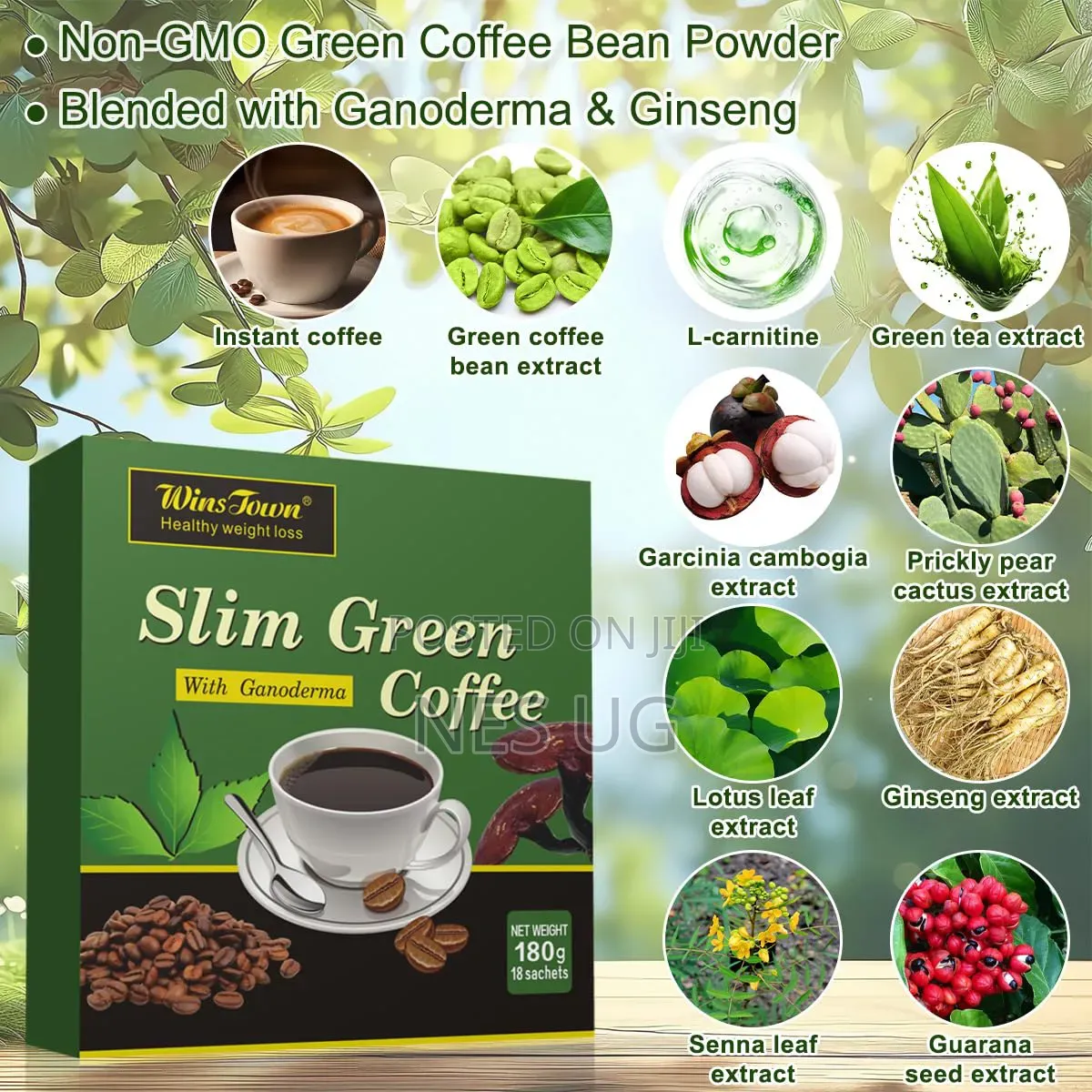 Slim Green Coffee Tea All Body Weight Loss Slimming Tea -18 Sackets
