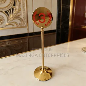 Gold Polished Chrome-Finish Stainless Steel Table Number Stand