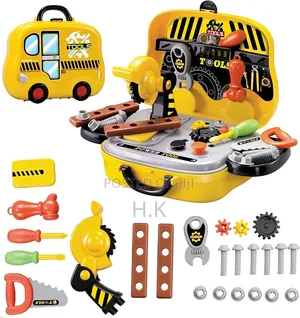 Bus-Shaped Children's Toy Tool Set and Carrying Case