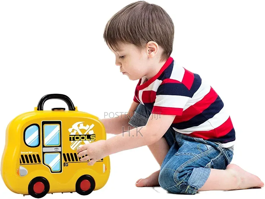Bus-Shaped Children's Toy Tool Set and Carrying Case