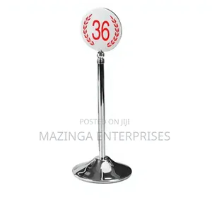 Polished Chrome-Finish Stainless Steel Table Number Stand
