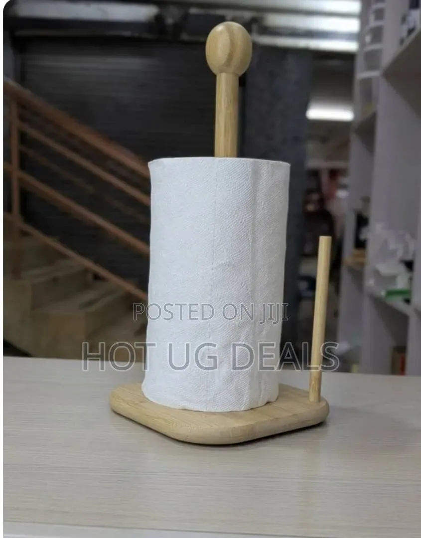 Bamboo Wooden Paper Towel Holder | Countertop Tissue Stand