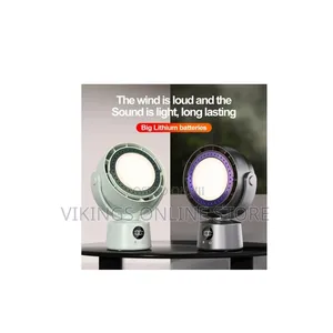 Bladeless Desktop Fan -Has a 3 Mode Light and Rechargeable Type C