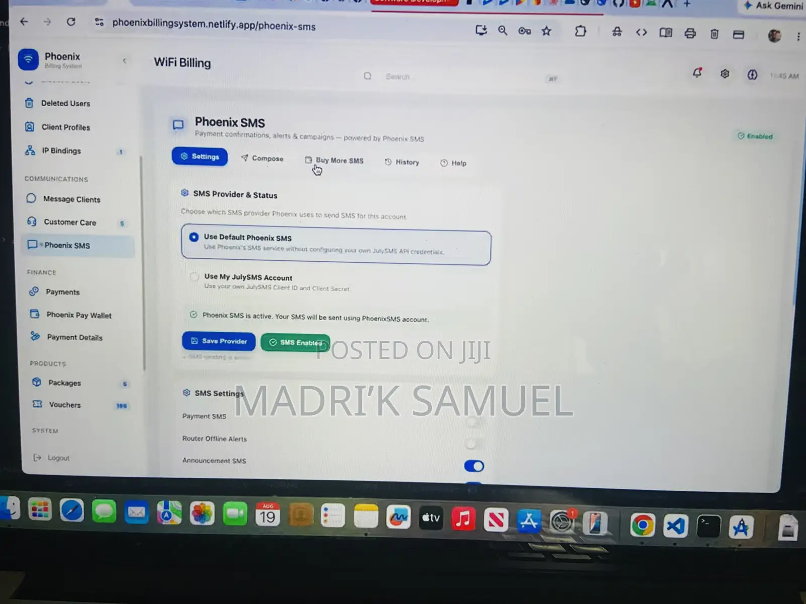 Phoenix Wifi Billing System
