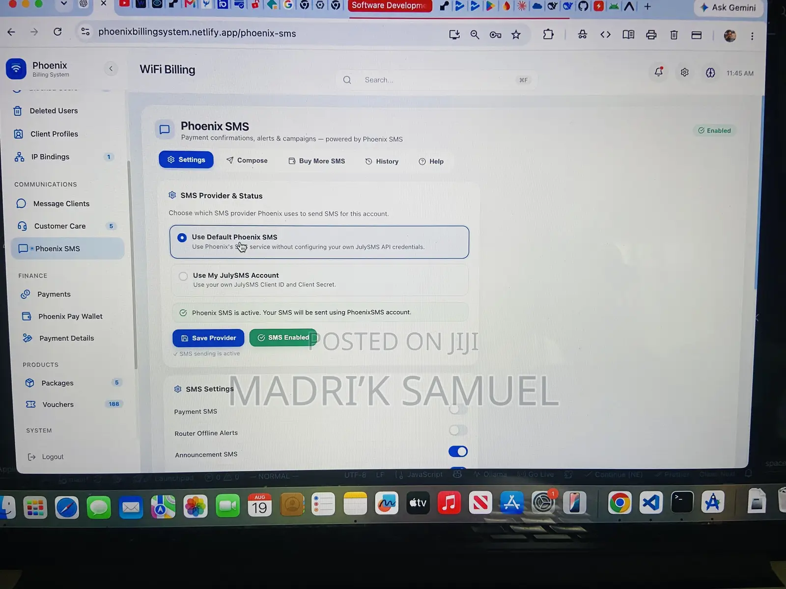 Phoenix Wifi Billing System
