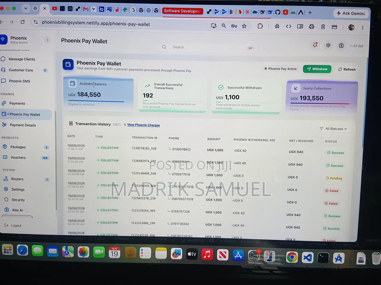 Phoenix Wifi Billing System