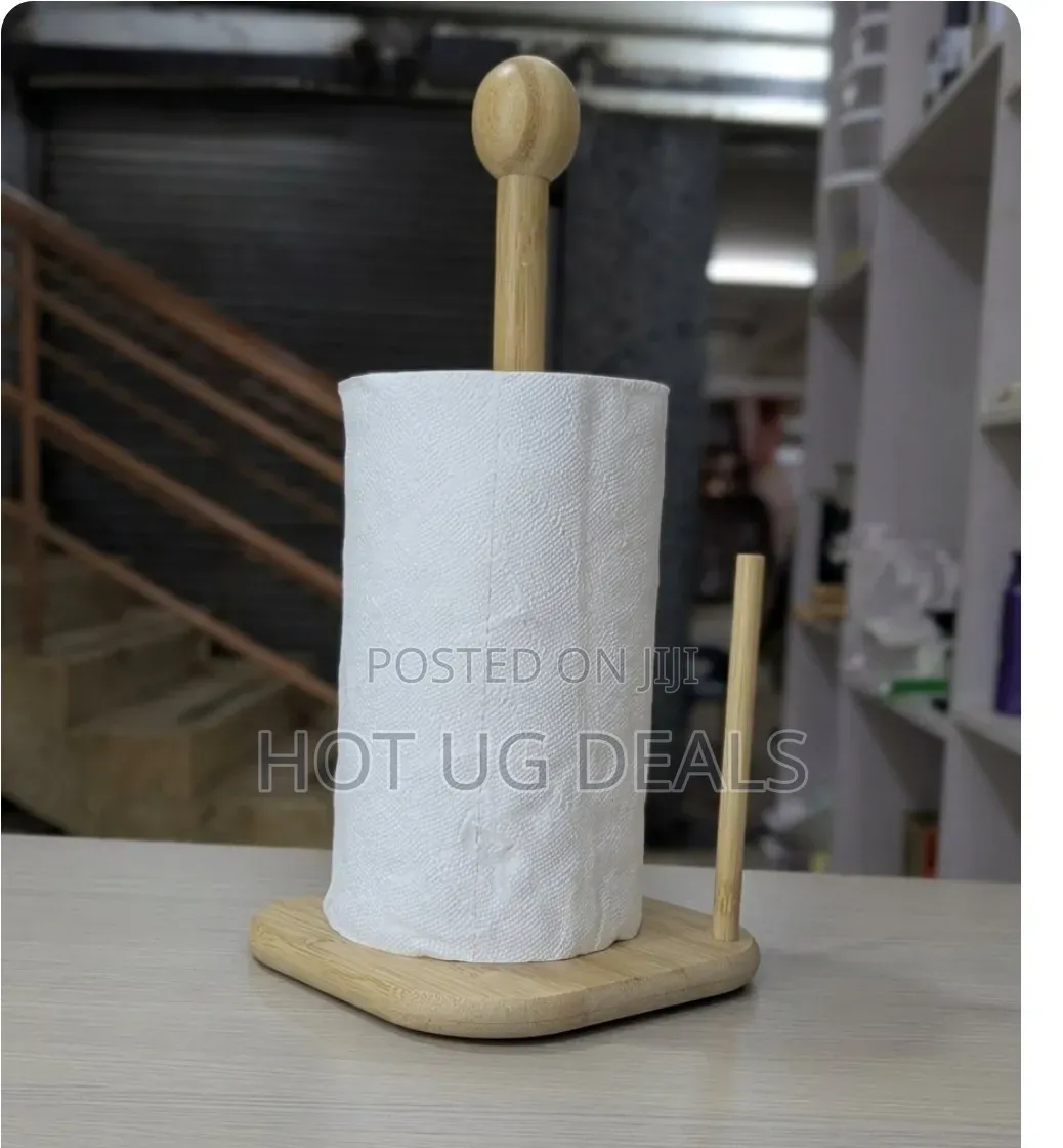 Bamboo Wooden Paper Towel Holder | Countertop Tissue Stand