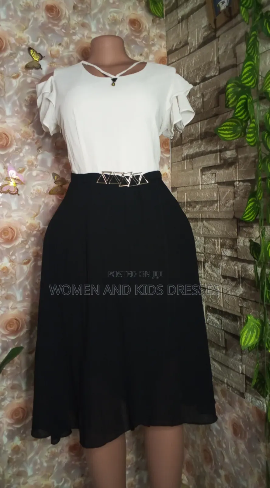 Women Office Black and White Dress Available