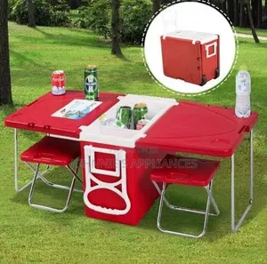 Picnic Portable Ice Cooler Box With Foldable Chairs