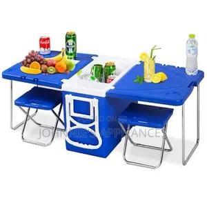 Picnic Portable Ice Cooler Box With Foldable Chairs