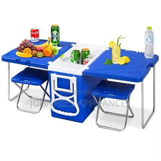 Picnic Portable Ice Cooler Box With Foldable Chairs