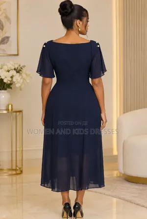 Women Navy Blue Office Dress