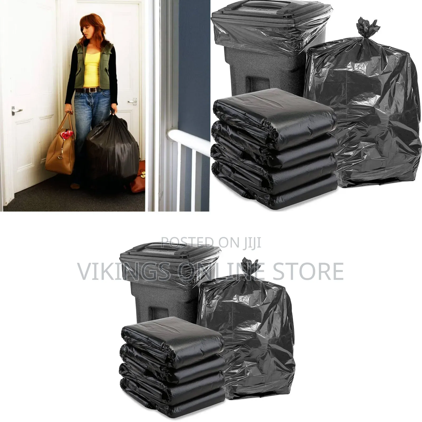 120 Liters 30inches X36 Inches ,20 Pieces Large Black Heavy Duty