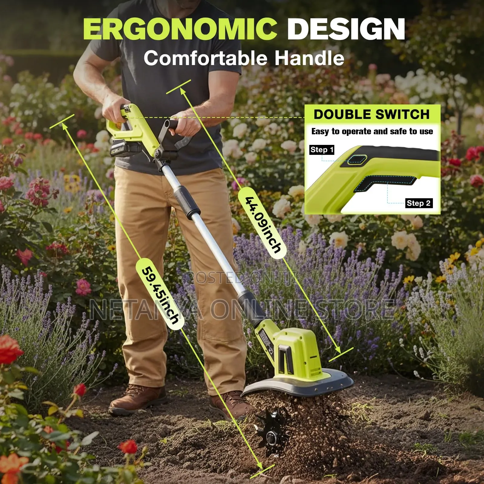 Rechargeable Cordless Tiller /Cultivator