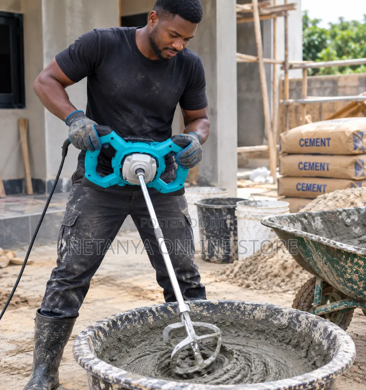 Rechargeable Portable Concrete Hand Mixer