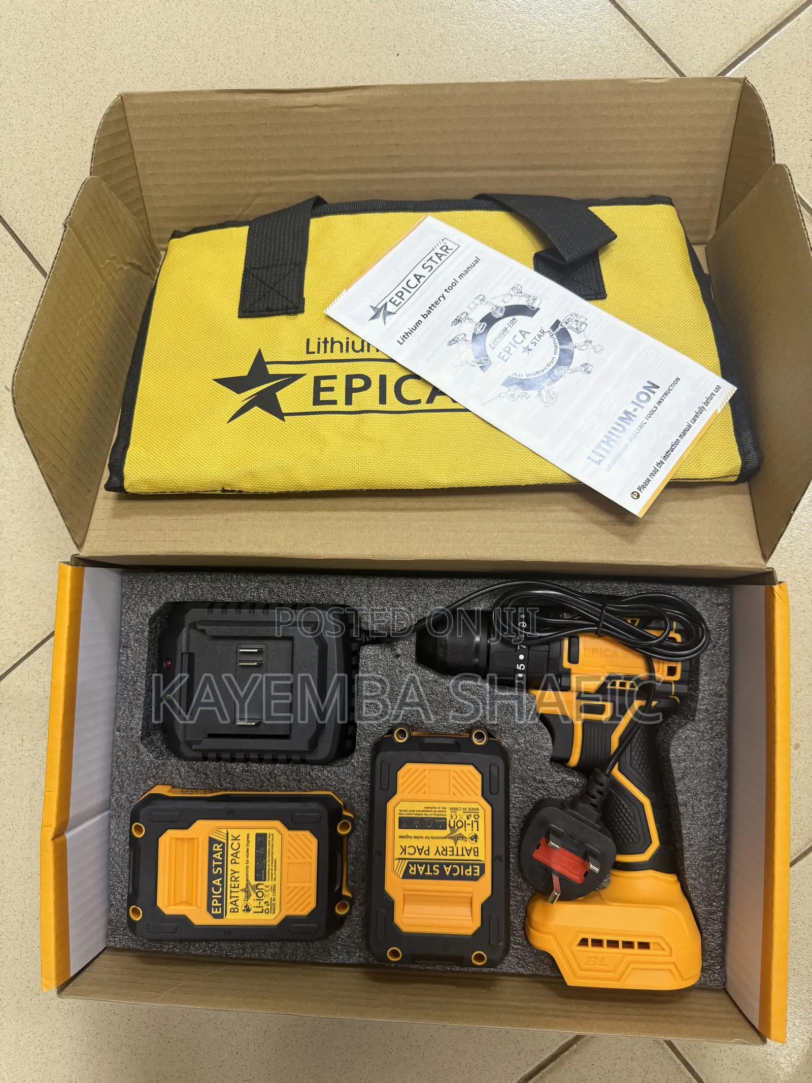 Epica Star Lithium-Ion Cordless Drill Machine Kit - Brand New
