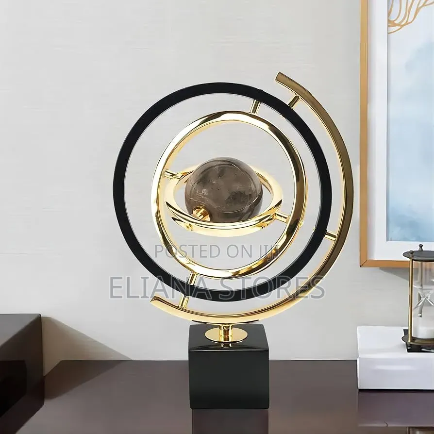 Modern Abstract Armillary Global Sculpture