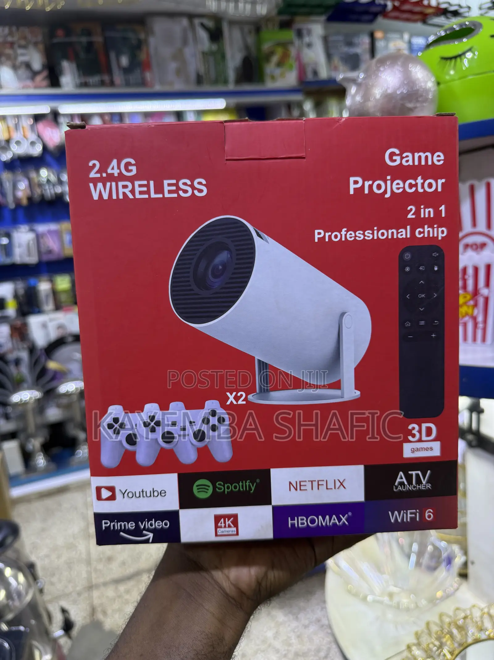 2-in-1 Smart Game Projector - Android TV 2 Controllers