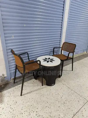 Coffee Plastic Table and Chairs Set