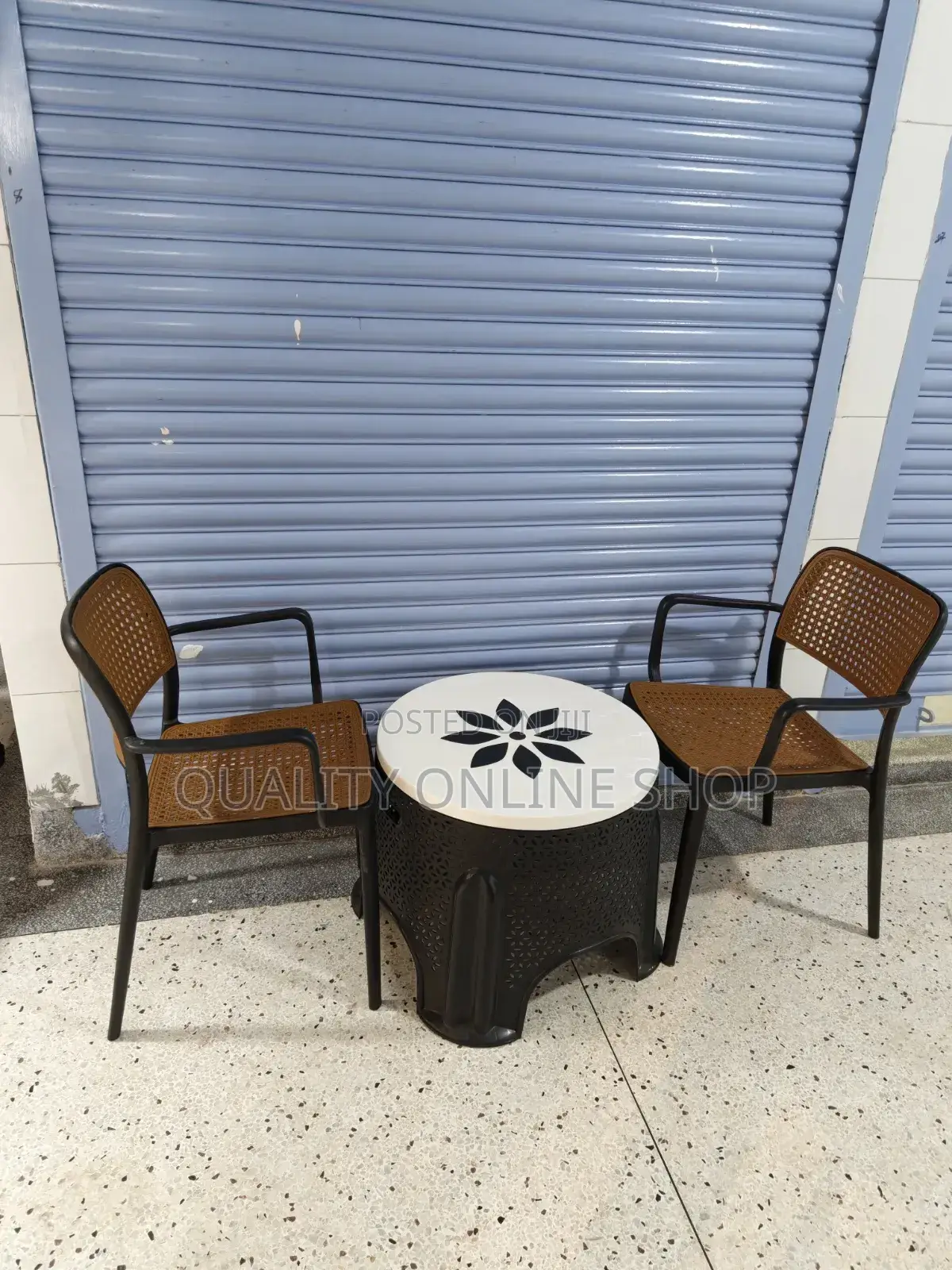 Coffee Plastic Table and Chairs Set