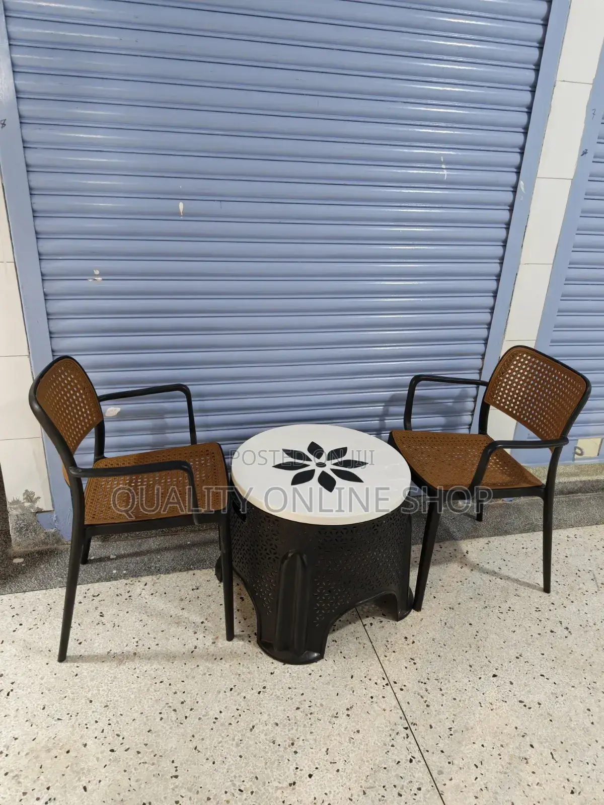 Coffee Plastic Table and Chairs Set