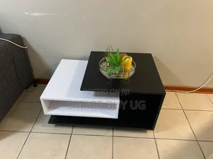 Modern White Coffee Table – Open Shelf Storage – Minimalist Design