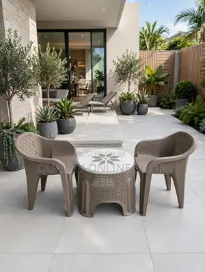 Balcony Plastic Table and Chairs 2 Seater