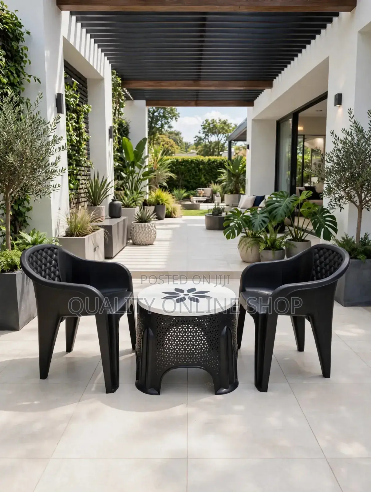 Balcony Plastic Table and Chairs 2 Seater