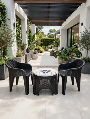 Balcony Plastic Table and Chairs 2 Seater