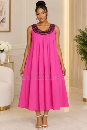 Armless Hot Pink Free Dress With Nice Designs