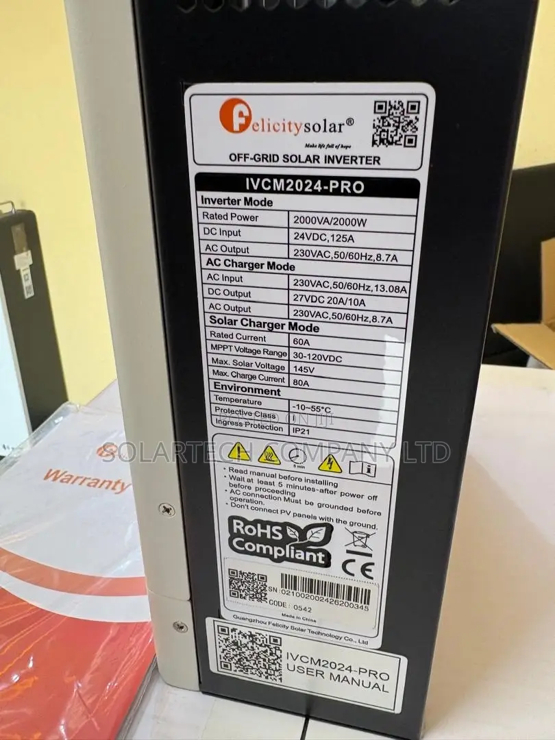 Felicitysolar IVCM2024-PRO 2kW 24V Off-Grid Solar Inverter