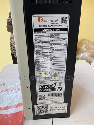 2kW Felicitysolar 24V Hybrid Solar Inverter – MPPT 60A