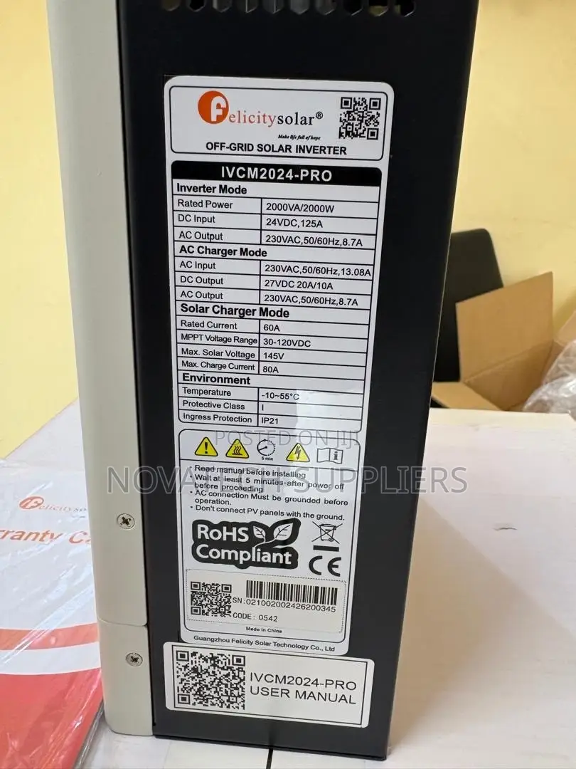 Felicity 2000W 24V Off-Grid Inverter With 60A MPPT