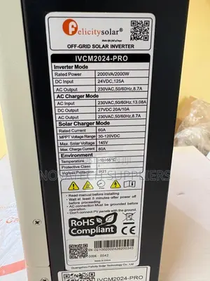Premium Felicity 2kW Solar Inverter – 24V MPPT 2500W Peak Power