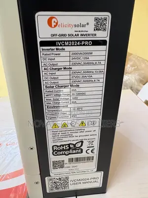 Felicitysolar 24v 2000w Solar Inverter – 60a MPPT 27vdc