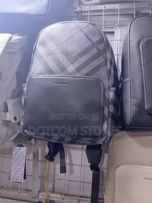 Charcoal Grey Checkered Backpack