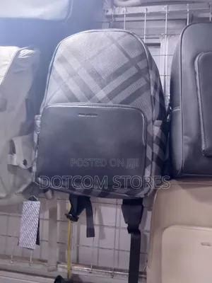 Charcoal Grey Checkered Backpack