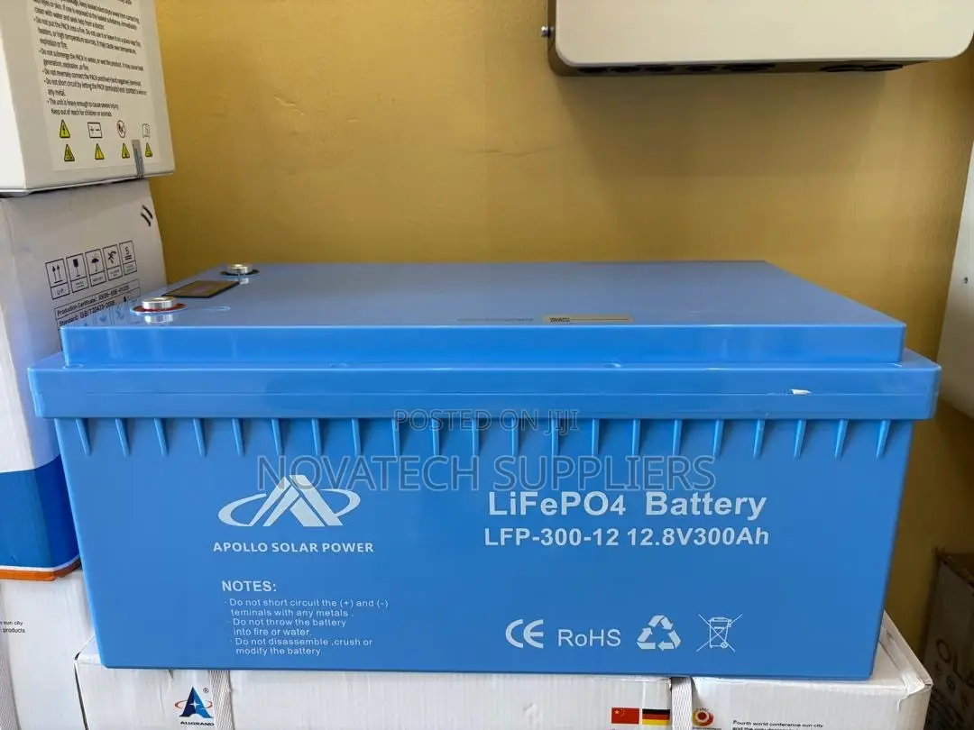 300Ah 12.8V Apollo LiFePO4 Deep Cycle Solar Battery Blue