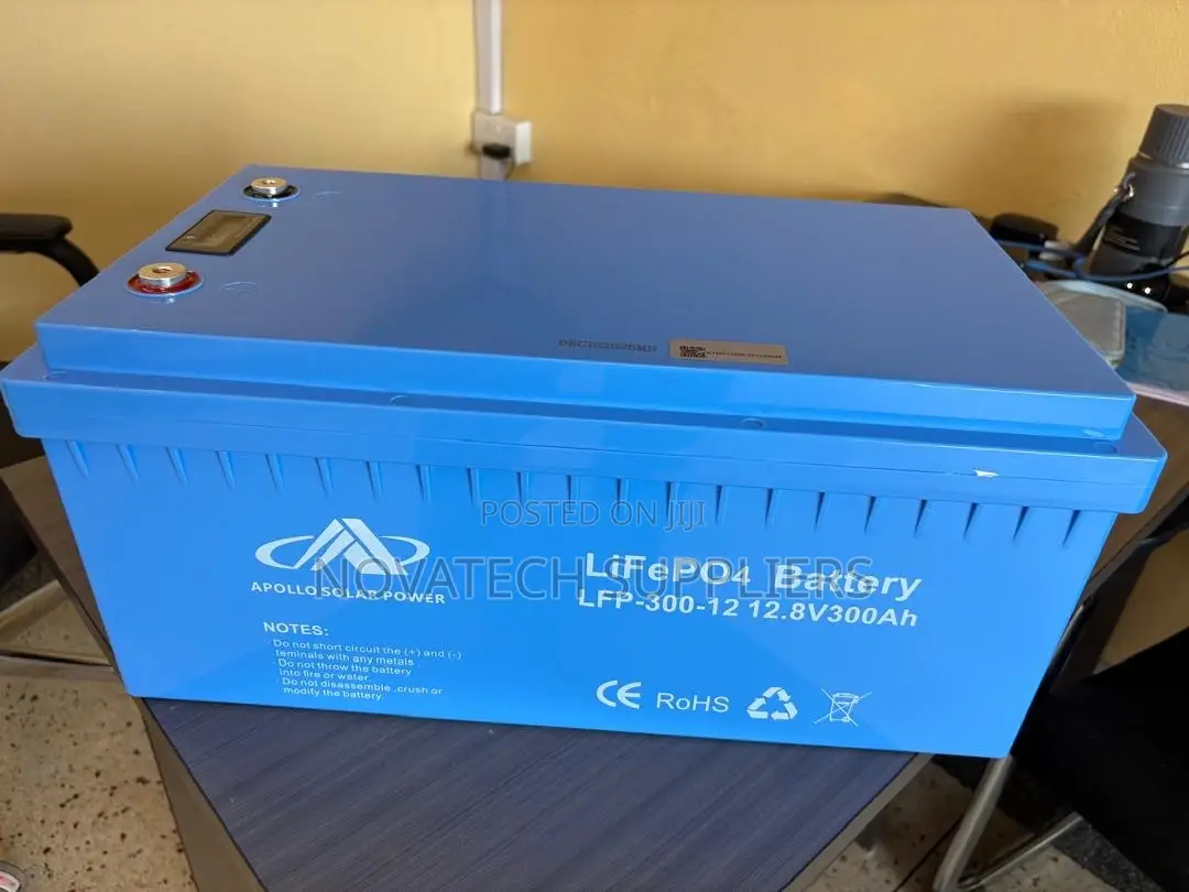 Apollo LFP 3.84kWh Solar Battery – 12.8V 300Ah CE and RoHS Compliant.