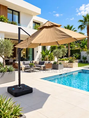 Outdoor Khaki Parasol Garden Umbrella Parasol Garden Umbrella
