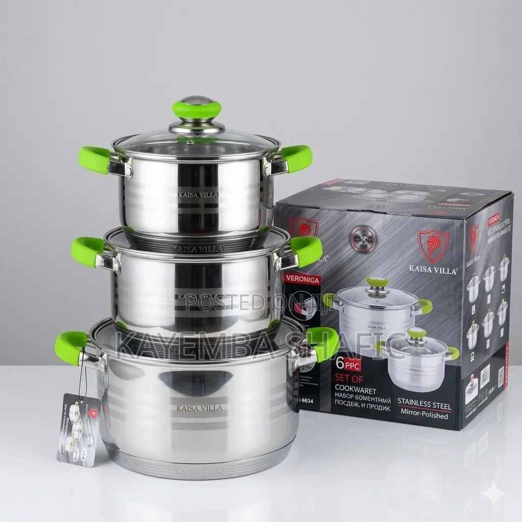 Brand New Kaisa Villa 6-Piece Stainless Steel Cookware Set - Green