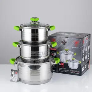 Brand New Kaisa Villa 6-Piece Stainless Steel Cookware Set - Green