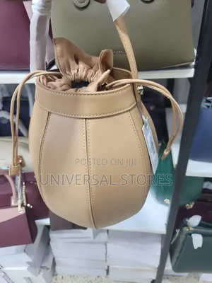 Structured Tan Round Handbag