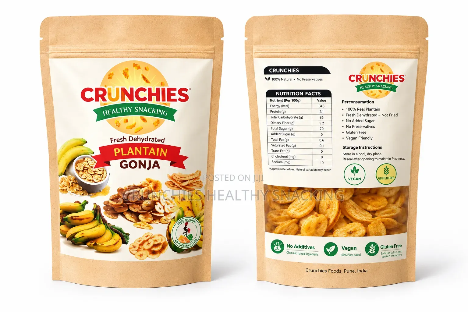 Crunchies Dehydrated Plantain/Gonja 250g